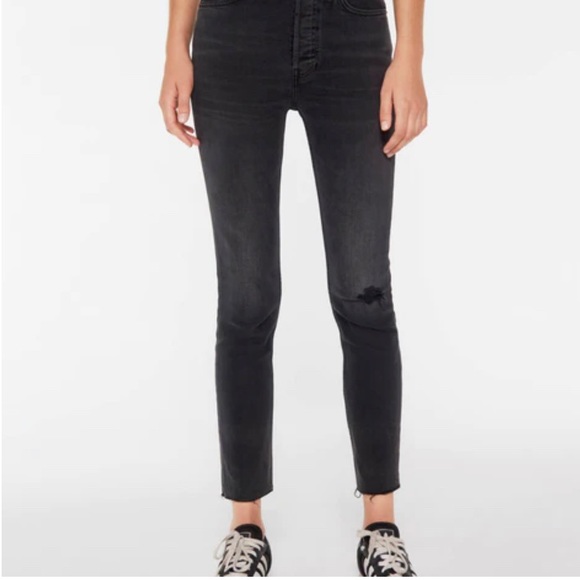 Re/Done Power Stretch High Rise Ankle Crop Black Size 29